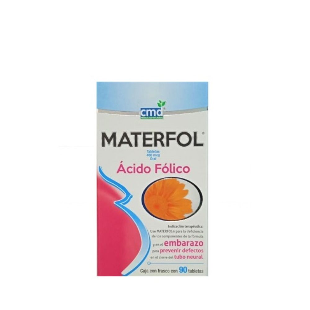 MATERFOL COMPR. 400 MCG. CAJA C/FCO. C/90