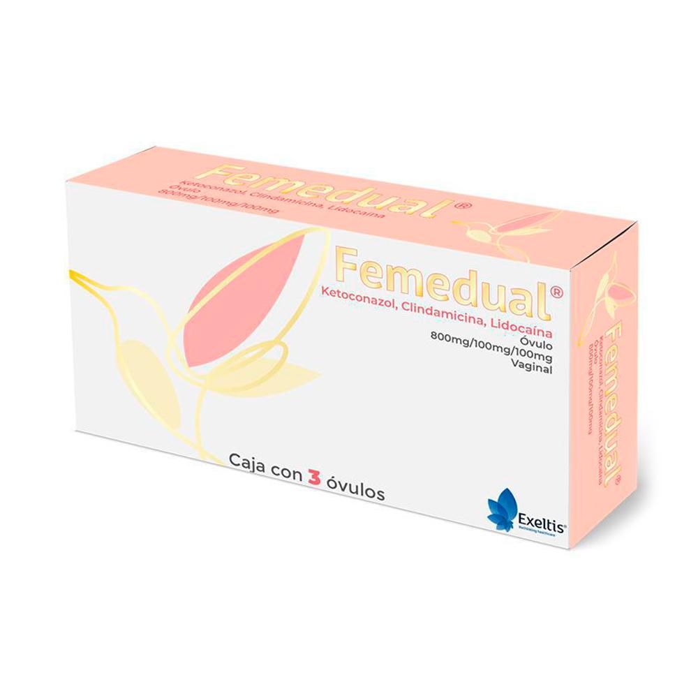FEMEDUAL 800/100/100 MG 3 OV N
