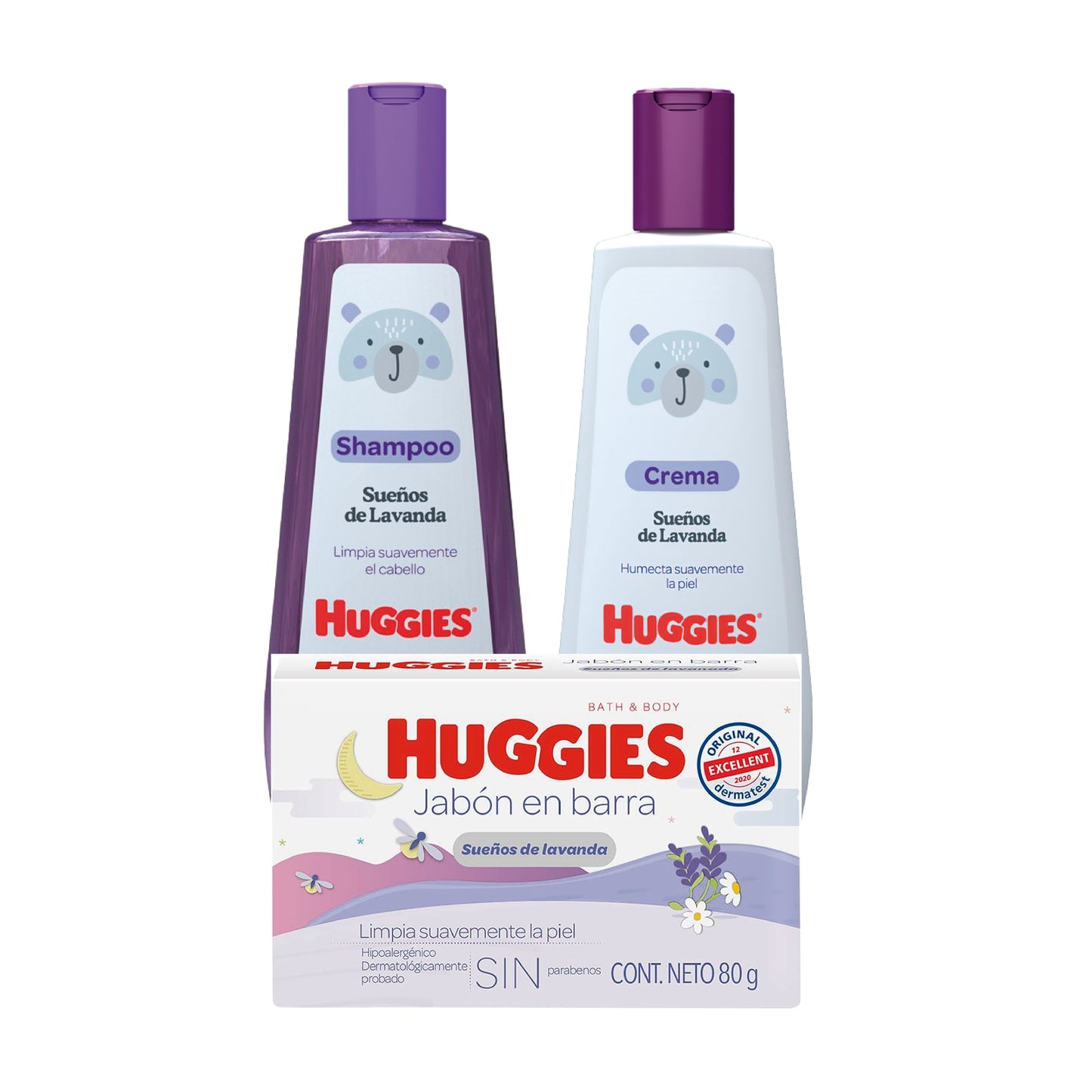 KIT HUGGIES S-LAVANDA CRA+SH+JBN