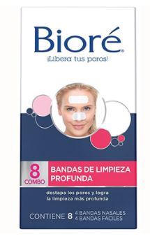 BANDAS BIORE NASAL/FAC LIMPROF 8PZA