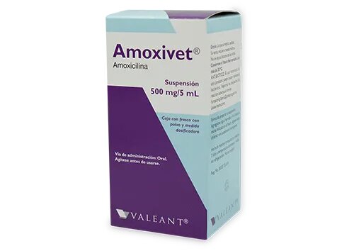 AMOXIVET SUSP. 500 MG. CAJA C/FCO. C/PVO. P/75 ML.