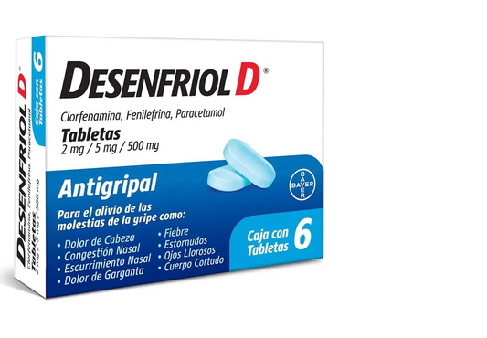 DESENFRIOL-D 2/5/500 MG 6 TAB