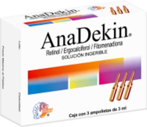 ANADEKIN SOL. INGERIBLE CAJA C/3 AMP. C/3 ML.