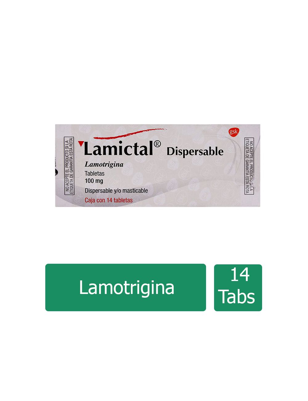 LAMICTAL 100 MG DISPER 14 TAB